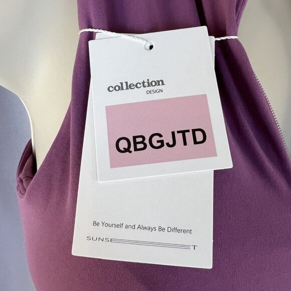 NWT Amazon Purple Front Zipper Tennis Dress with Shorts - Picture 8 of 10